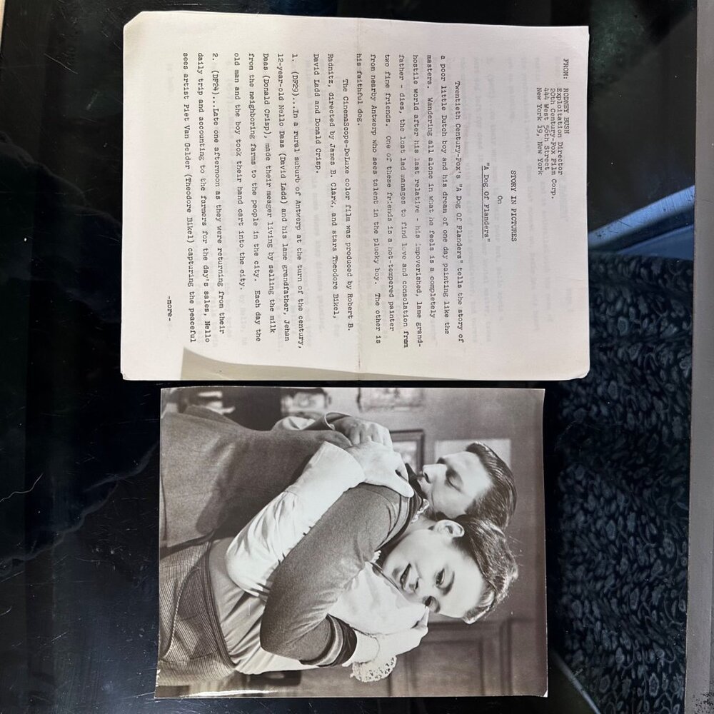 Vintage 1959 "A Dog Of Flanders" Fan Biography & Movie Stills Set Twentieth Cent - Picture 5 of 6